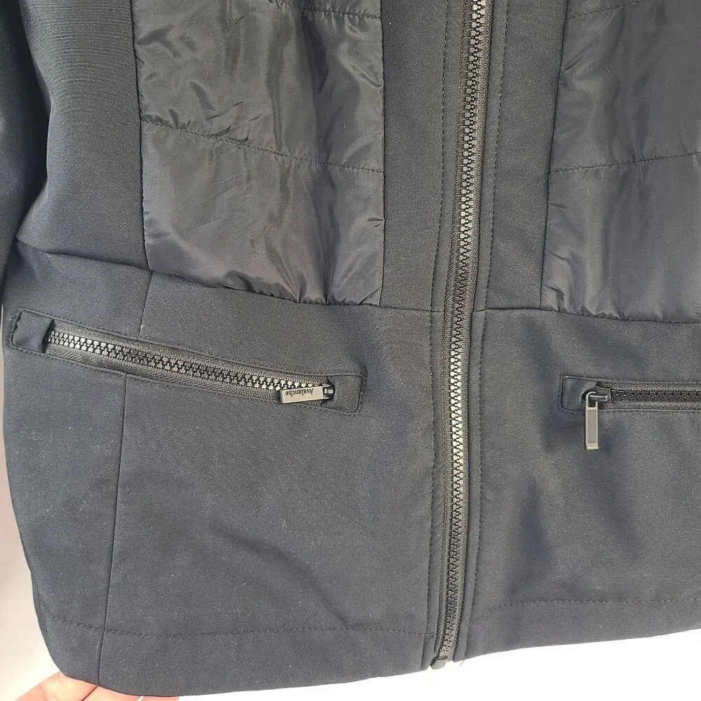 Avalanche Womens Water-Resistant Black Jacket With Hood & Ski Pass Pocket Sz M - Picture 5 of 11